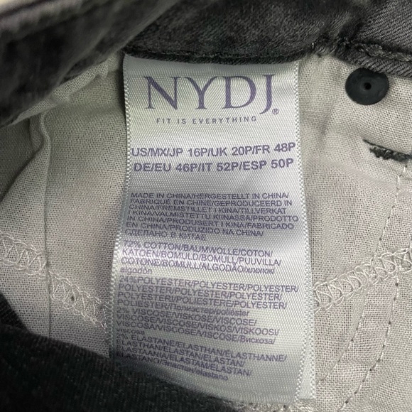 NWT NYDJ Alina Skinny Denim Jeans Folsom/Gray Plus Size 16 - Picture 8 of 10